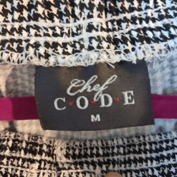 NWT Designer Culinary Apparel Chef Code Black White Checkered Drawstring Pants M - Picture 9 of 14